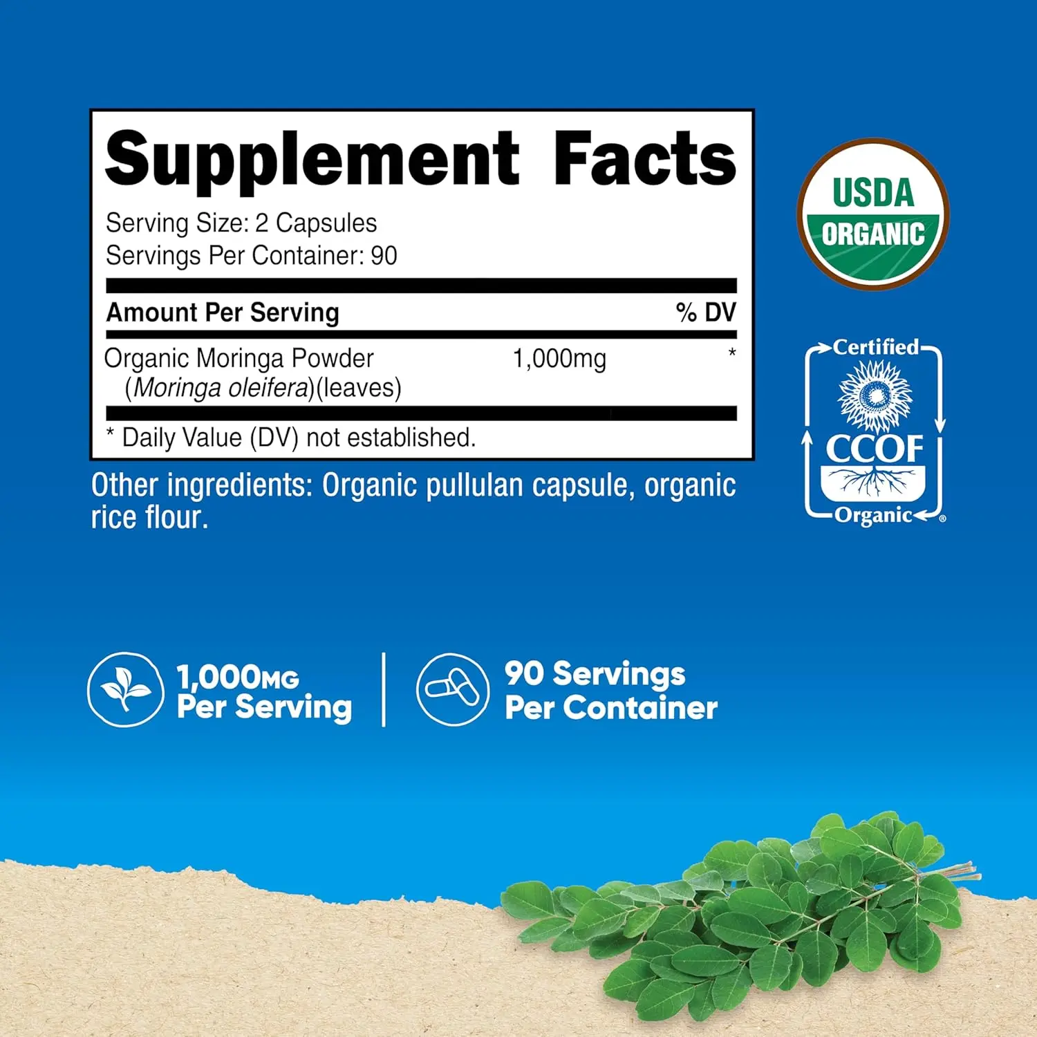 Nutricost Moringa Capsules 500mg Capsules